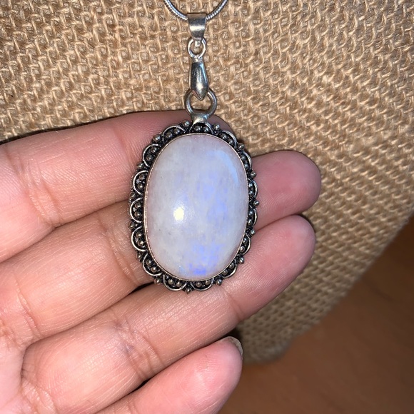 Pink Moonstone Vintage Necklace - Picture 3 of 4